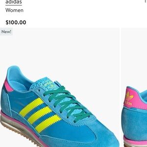 Adidas Women's Vibrant Blue and Neon Yellow Sneakers